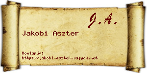 Jakobi Aszter névjegykártya